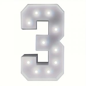 4FT Marquee Number 3, event planning, party supplies, equipment rental, celebration, party rentals near me, professional setup